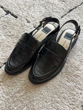 Dolce Vita Black Leather Slingback Penny Loafers